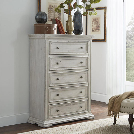Liberty Furniture Big Valley 5 Drawer Chest in Whitestone image