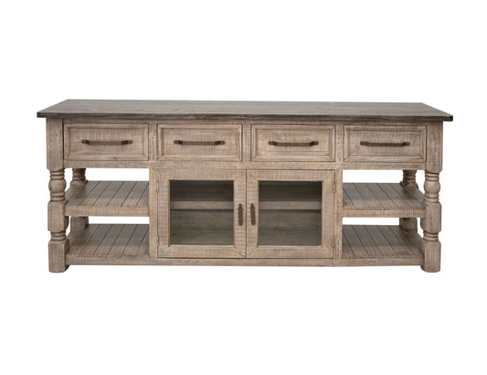 Natural Stone 4 Drawers 2 Doors, TV Stand 80" image