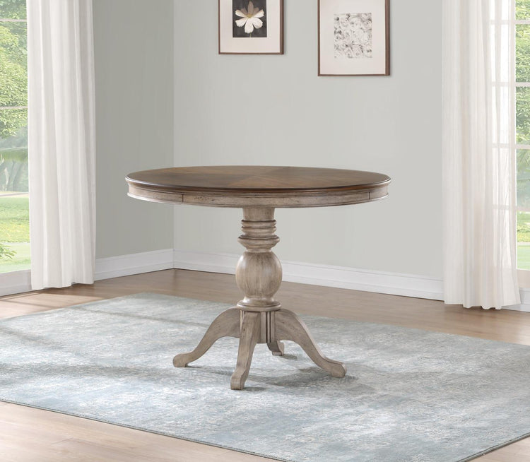 Flexsteel Wynwood Plymouth Pedestal Counter Height Dining Table in Two-Toned