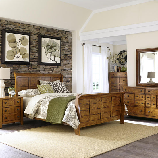 Grandpas Cabin King Sleigh Bed, Dresser & Mirror, Chest, Night Stand image