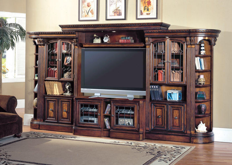 Parker House Huntington Expandable Grand Entertainment Wall in Vintage Pecan
