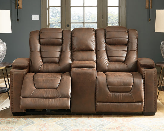 Owner's Box Power Reclining Loveseat with Console - Valley Furniture Store