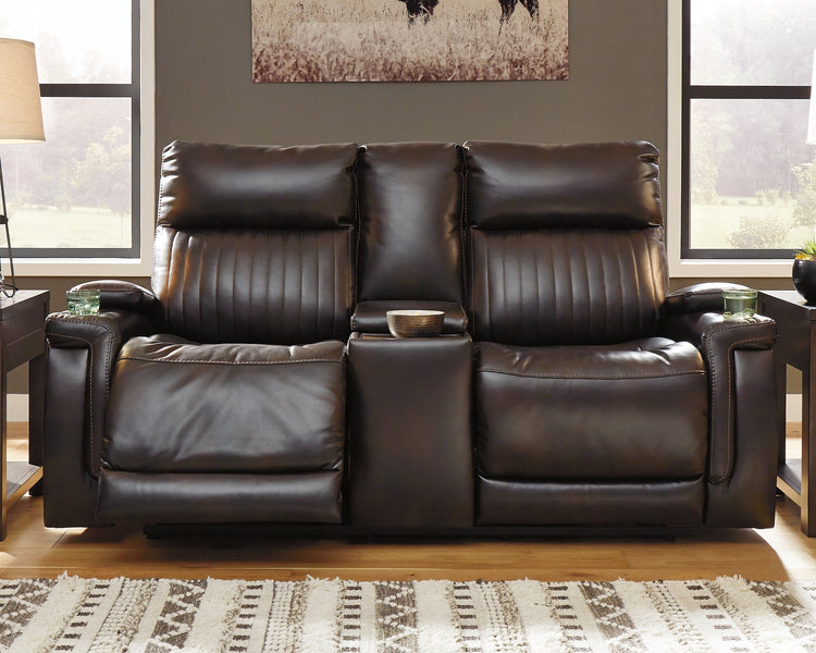 Team Time Power Reclining Loveseat with Console