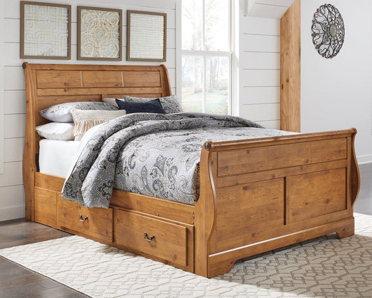 Bittersweet Queen Sleigh Bed with 2 Storage Drawers