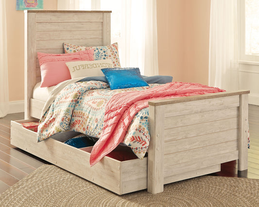 Willowton Twin Panel Bed with 1 Large Storage Drawer