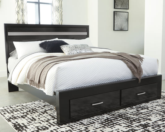 Starberry King Panel Bed with 2 Storage Drawers