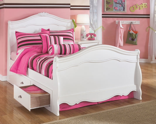 Exquisite Full Sleigh Bed with 2 Storage Drawers