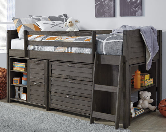 Caitbrook Twin Loft Bed with 1 Large Storage Drawer