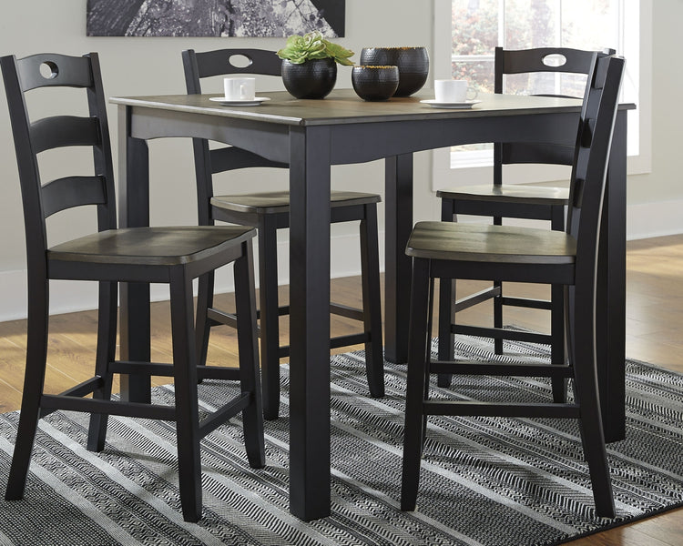 Froshburg Counter Height Dining Table and Bar Stools (Set of 5)