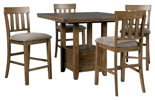 Flaybern 5-Piece Counter Height Dining Room Set