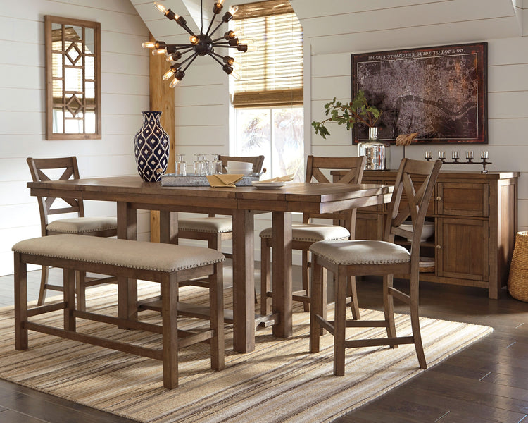 Moriville 7-Piece Counter Height Dining Room Set