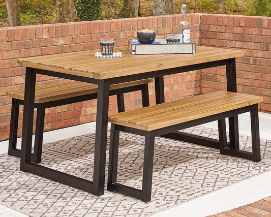 Town Wood Outdoor Dining Table Set (Set of 3)