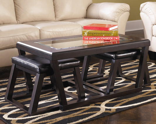 Kelton Coffee Table with Nesting Stools