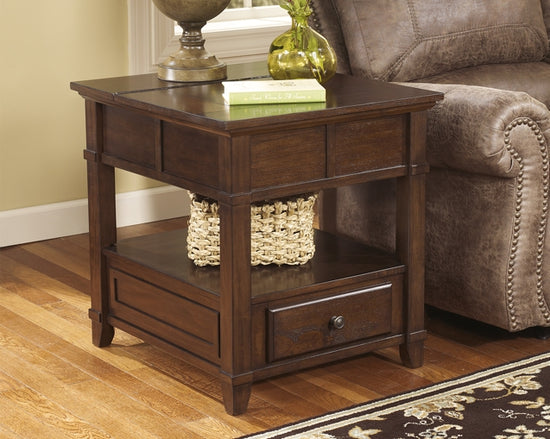 Gately End Table with Storage & Power Outlets - Valley Furniture Store