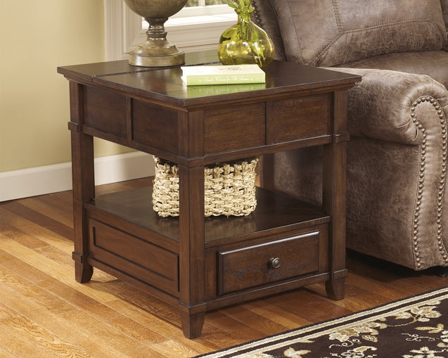 Gately End Table with Storage & Power Outlets - Valley Furniture Store